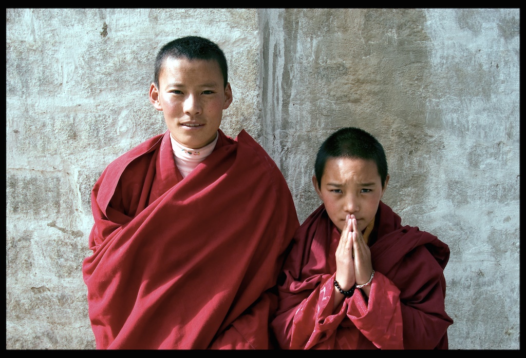 Two young monks at Barcor in Lhasa