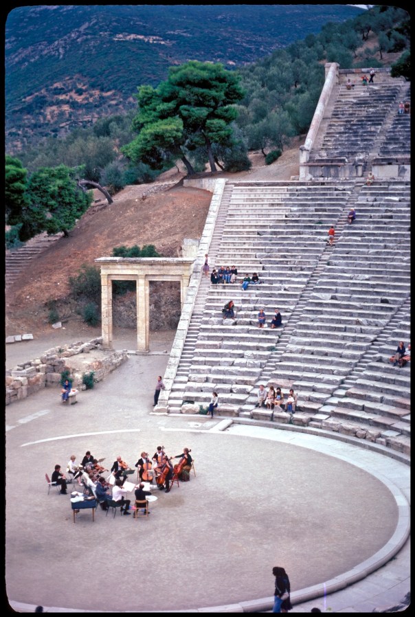 A concert in ancient arena, Greece